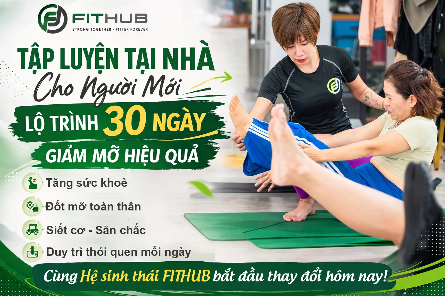 Tập luyện tại nhà cho người mới: Lộ trình 30 ngày giảm mỡ hiệu quả.