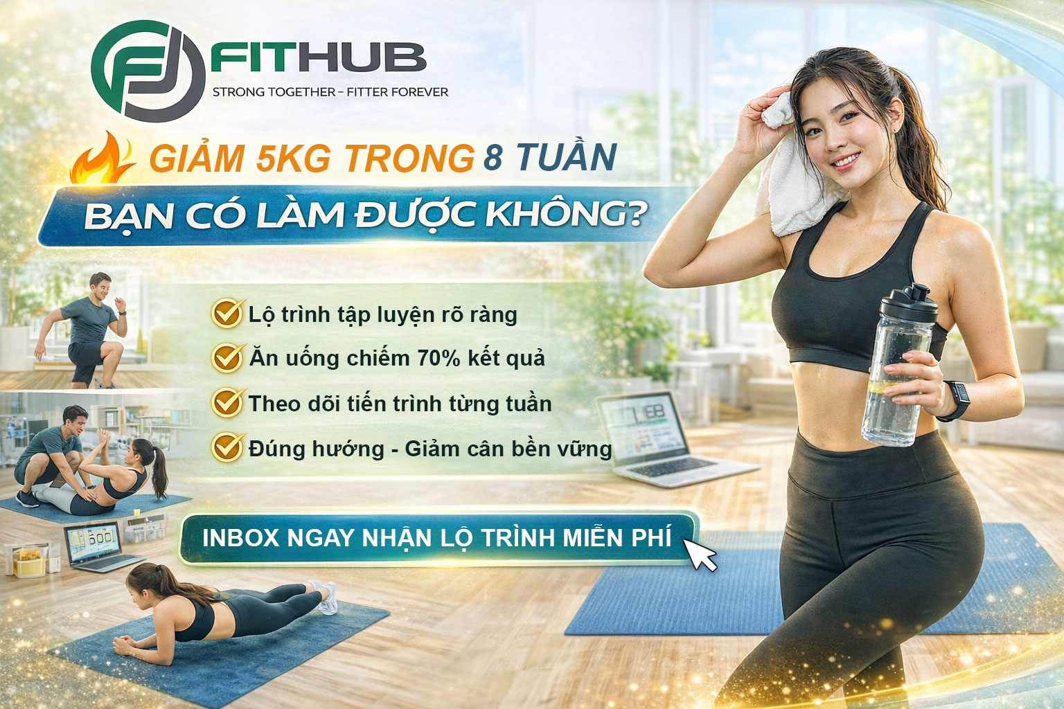 Lộ trình tập luyện tại nhà giúp giảm 5kg trong 8 tuần