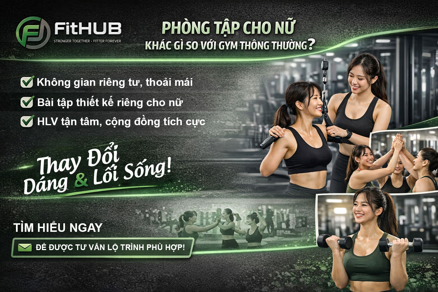 Phòng tập cho nữ khác gì phòng gym thông thường?