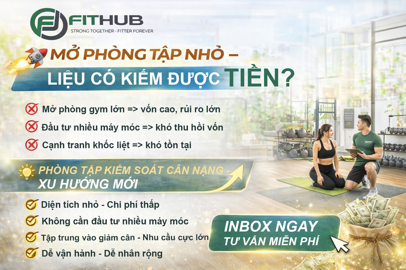 Xây dựng mô hình kinh doanh phòng tập nhỏ nhưng lợi nhuận cao