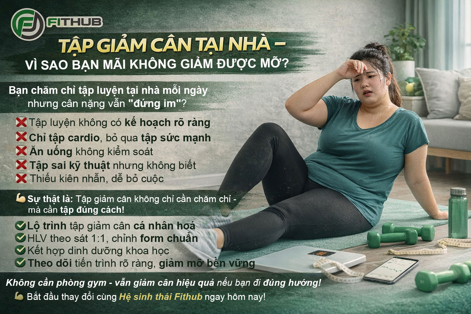 Tập giảm cân tại nhà: Những sai lầm khiến bạn mãi không giảm được mỡ