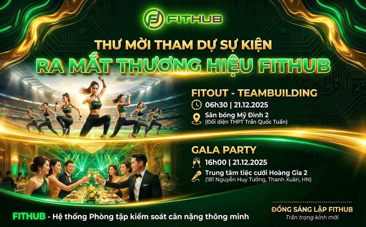 Thư mời tham dự sự kiện ra mắt thương hiệu Fithub